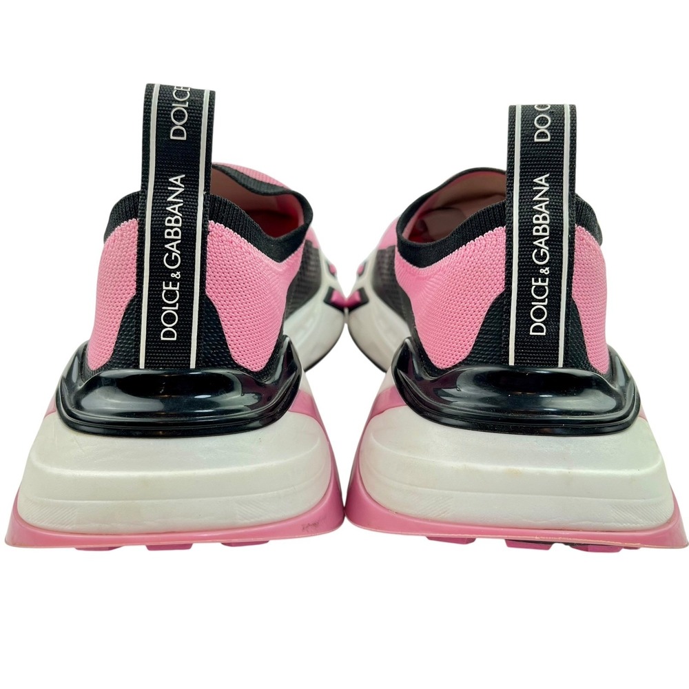 Dolce & Gabbana Sorrento Logo Sneakers Pink Slip On Womens 39.5 Authentic - Picture 4 of 12
